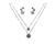Conjunto de Colar Duplo e Brincos 3 Estrelas no Ródio Prata - comprar online