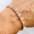 Pulseira Corrente com Pingentes Cristais Ajustavel Banhado a Ouro