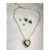 Imagem do Conjunto de Colar e Brincos Coração Esmeralda E Zircs Banhado a Ouro 18K