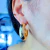 Brinco Argola Puffer Bold Tubo Lisa 10mml  Banhado a Ouro 18k