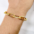Pulseira Elos Alongados Zirconias  Banhado a Ouro