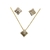 Conjunto de Colar e Brincos Estrela 4 Pontas Cravejado Banhado a Ouro