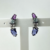 Ear Cuff com Pedras Lilas -Ródio Negro​