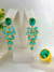 Brinco Cascata Com Cristais Turmalina Paraiba Banhado a Ouro
