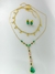 Duo com Colares e Brincos com Gotas em Cristais Coloridos Banhado a Ouro 18k - loja online