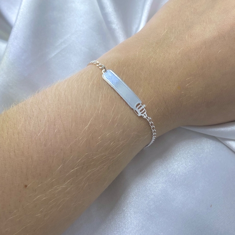 Pulseira infantil plaquinha coroa