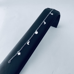 Pulseira Pingente Lua e Estrela