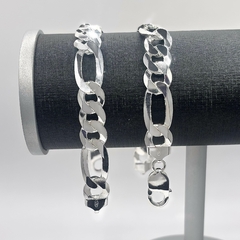 Pulseira Fígaro 3x1 12mm 18,5cm - comprar online