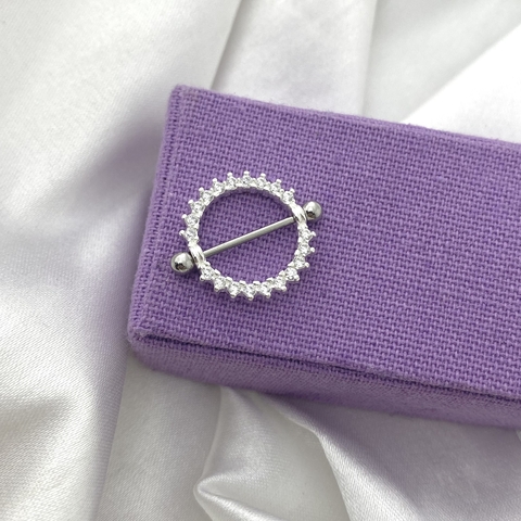 PIERCING MAMILO CIRCULO CRAVEJADO