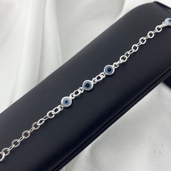 PULSEIRA 5 OLHOS GREGOS PEQUENOS AZUL CLARO - comprar online