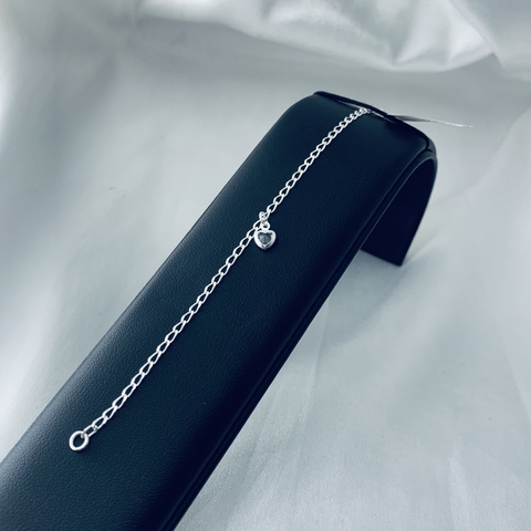 Pulseira infantil pingente zircônia coração