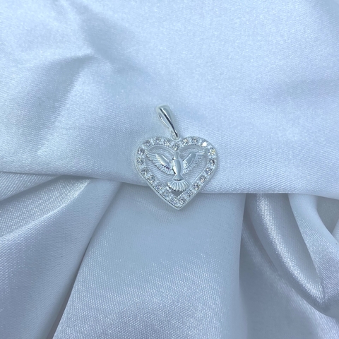 Pingente coração com espirito santo