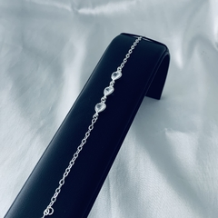 Pulseira 1/2 elo coração zircônia - 2G PRATAS