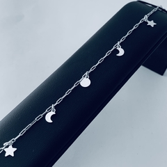 Pulseira Pingente Lua e Estrela - comprar online