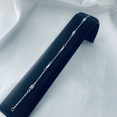 Tornozeleira 6 zircônias retangulares