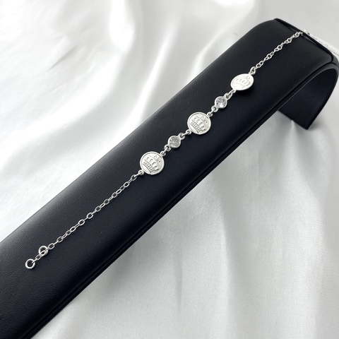 Pulseira Placa Coroa c/ Ponto de Luz