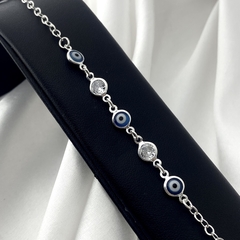 PULSEIRA 1/2 OLHO GREGO COM ZIRCÔNIA - comprar online