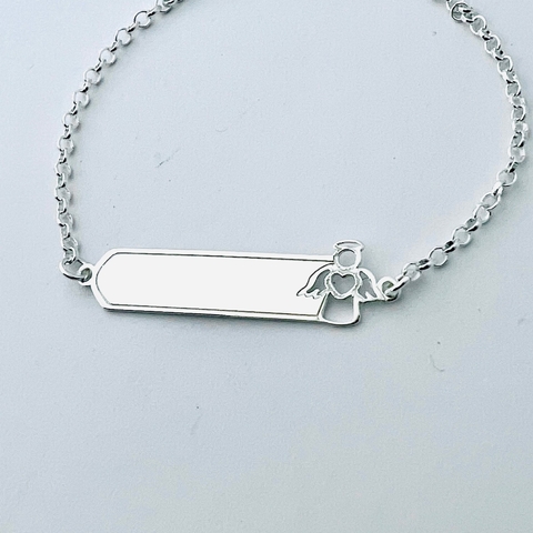 Pulseira plaquinha infantil anjo