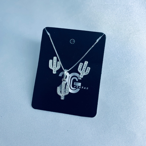 Conjunto cacto cravejado