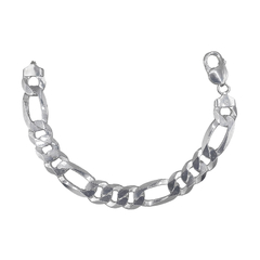 Pulseira Fígaro 3x1 12mm 18,5cm