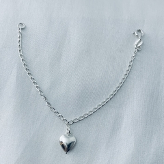 Pulseira pingente coração liso gordinho - comprar online