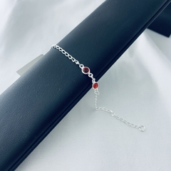 PULSEIRA INFANTIL PEDRAS ZIRCÔNIA VERMELHO