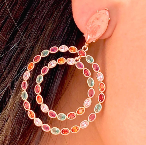 Brinco Circular Morganita - Rosé Gold