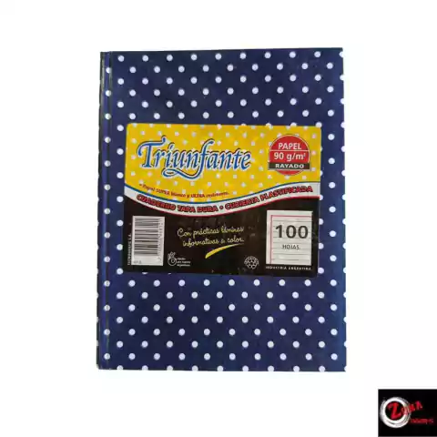 CUADERNO T/D X100 TRIUNFANTE RAYADO LUNAR AZUL