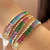 Pulseira com zircônias baguetes arco íris - comprar online