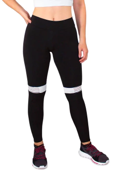 Calça Legging Fitness Preto com Detalhe Branco - comprar online
