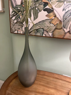 Vaso em vidro jateado | 48cm