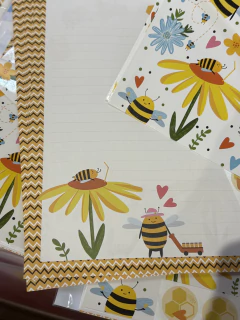 Kit papel de carta com envelope Abelhinhas - Studio54decora