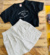 Conjunto Feminino de Cropped com Shorts - Brincar é Arte