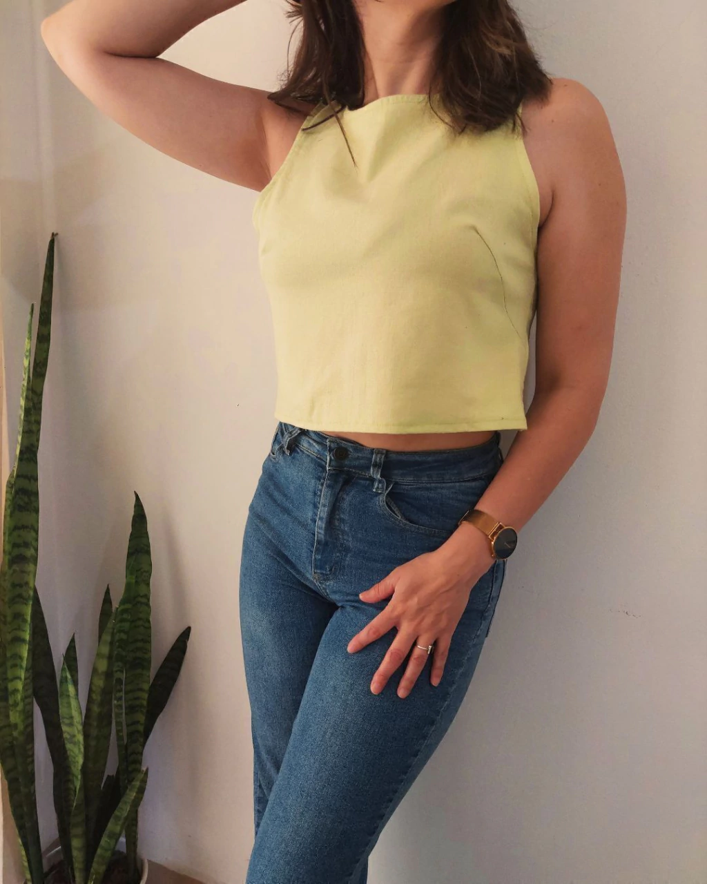 Top Cruzado Verde Lima