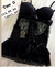Camisola Lais de Renda e Tule Passa Fita - Preta