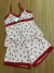Baby Doll Nina em Liganete com Detalhes em Renda - Estampa Botoes de Rosa