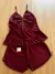 Baby Doll Helen em Liganete com Detalhes em Renda - Marsala