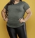 Marinho - Blusa Regata Fitness Plus Size de Manga com Corte Arredondado - comprar online
