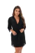 Robe Básico em Microfibra e Renda - Preto - buy online