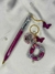 kit caneta + chaveiro pingente duplo