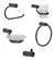 Set Accesorios Baño 5 Piezas Negro Mate