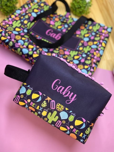 Kit bolsa de praia + necessaire BoxBIG
