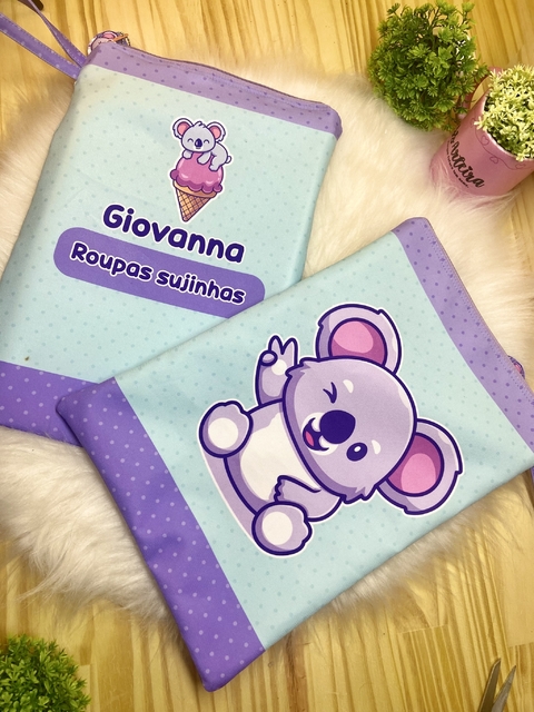 Saquinho organizador Coala - kit duas peças