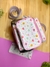 Bolsa térmica 2.0 floral fundo branco detalhes rosa