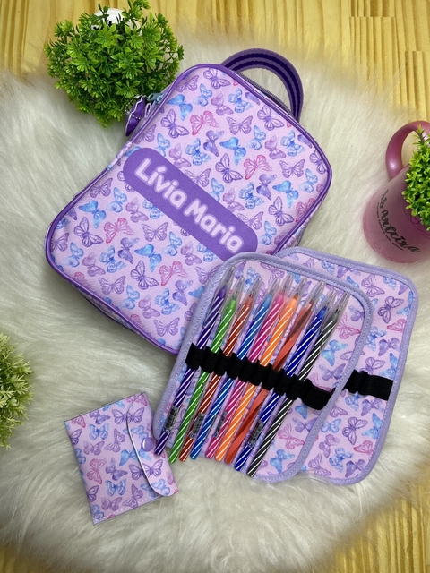 Estojo 100pens borboletas