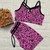 Conjunto animal print rosa com empina