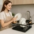 Escurridor de acero pintado y madera con desagote y bandeja - comprar online