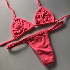 biquini fita rosa neon