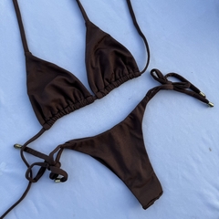 Biquini fita lacinho marrom - comprar online