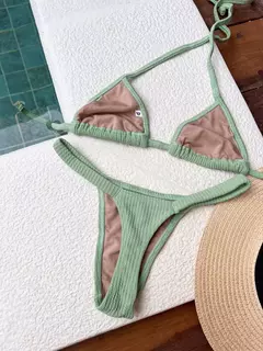 Biquíni fita verde menta texturizado na internet